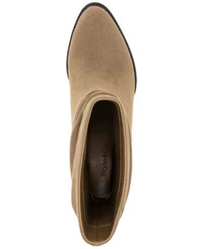 Style & Co Women's Genoviaa Scrunch Booties, Created For Macy's In Taupe Microsuede