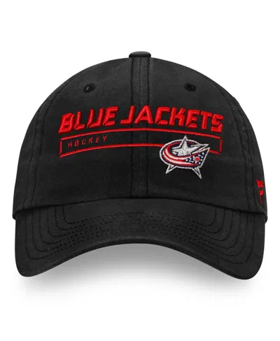 Fanatics Men's Black Columbus Blue Jackets Authentic Pro Rink Side Fundamental Adjustable Hat In Black