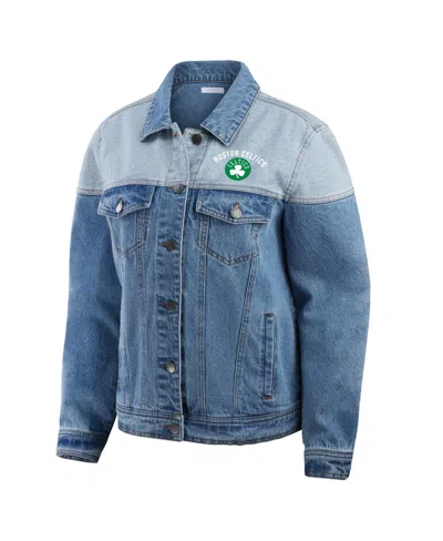 Wear By Erin Andrews New York Yankees Full-button Denim Jacket In Blue