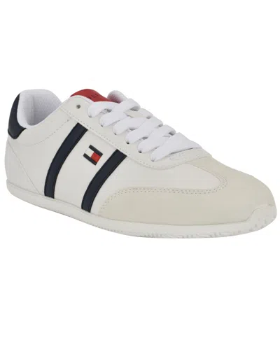 Tommy Hilfiger Women's Eryanne Signature Logo Lace-up Sneakers In White,navy