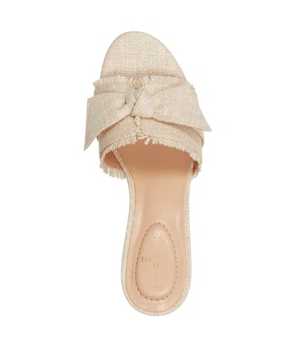Bandolino Women's Arden Raffia Knotted Bow Block Heel Sandals In Light Natural