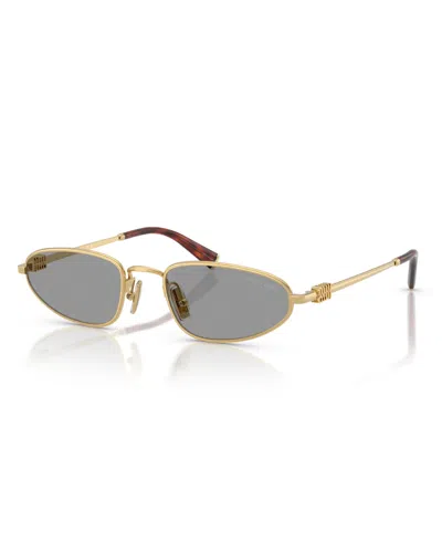 Miu Miu Womens Gold Mu A52s Oval-frame Metal Sunglasses In Gold