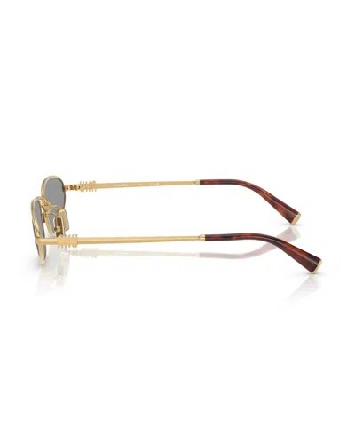 Miu Miu Womens Gold Mu A52s Oval-frame Metal Sunglasses In Gold