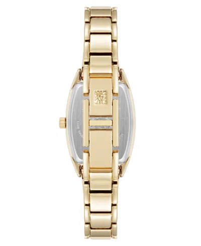 Anne Klein Women's Quartz Cushion White Enamel With Gold-tone Metal Alloy Bangle Watch, 22mm In Gold-tone,white