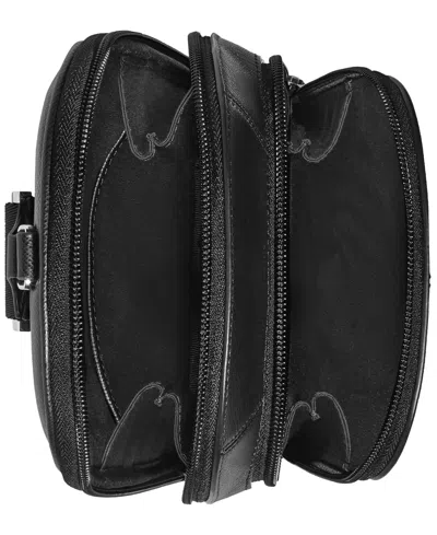 Montblanc Leather Crossbody Bag With Adjustable Strap And Metal Hardware In Black