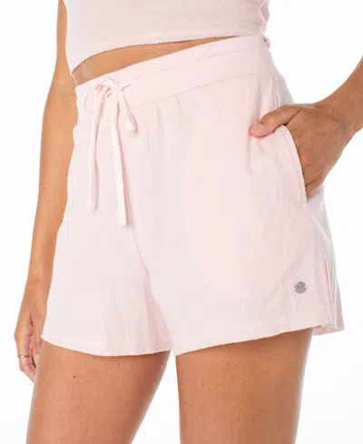 Roxy Midnight Moon Rib Shorts In Rose Quartz