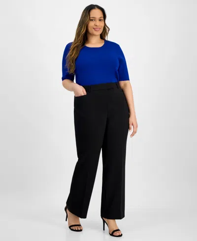 Tahari Asl Plus Size Wide-leg Pants In Black