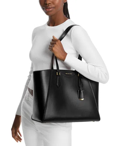 Michael Kors Michael  Taryn Large Leather Tote In Black