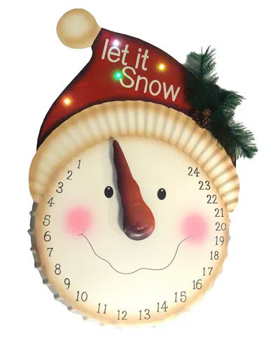 Northlight 21" Led Lighted "let It Snow" Snowman Face Christmas Countdown Advent Calendar In Multi