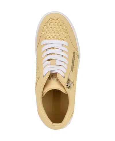 Nine West Women's Tons High Top Hidden Wedge Sneakers In Light Natural Woven