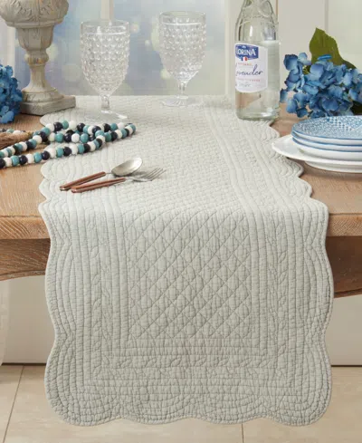 Saro Lifestyle Charming Quilted Table Runner, 16" X 72" In Blue-gray
