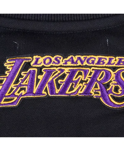 Pro Standard Women's Black Los Angeles Lakers Area Code Cropped Pullover Sweatshirt In Black