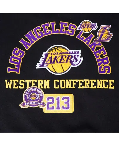 Pro Standard Women's Black Los Angeles Lakers Area Code Cropped Pullover Sweatshirt In Black