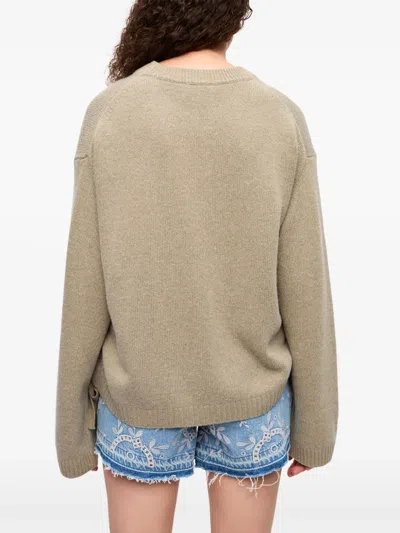 Ganni Drawstring Sweater In Neutrals