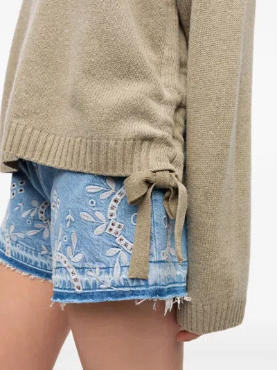 Ganni Drawstring Sweater In Neutrals