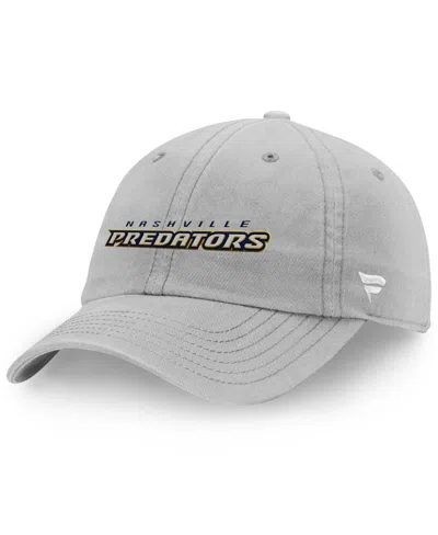 Fanatics Men's Gray Nashville Predators Wordmark Core Fundamental Adjustable Hat In Gray