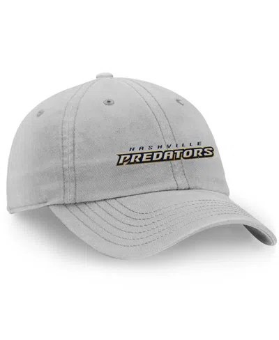 Fanatics Men's Gray Nashville Predators Wordmark Core Fundamental Adjustable Hat In Gray