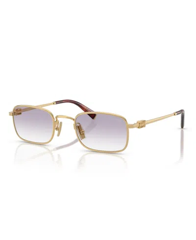 Miu Miu Miu Regard Rectangular Sunglasses In Gold
