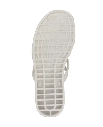 Tommy Hilfiger Women's Vedna Cutout Logo Jelly Thong Sandals In White