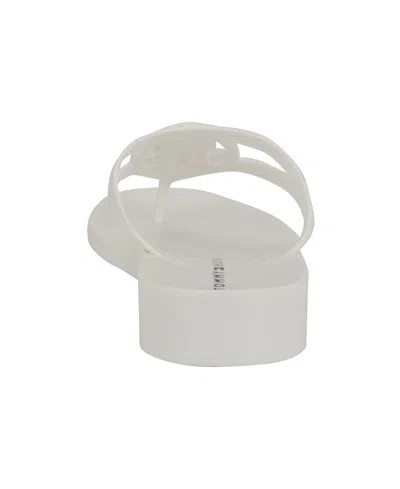 Tommy Hilfiger Women's Vedna Cutout Logo Jelly Thong Sandals In White
