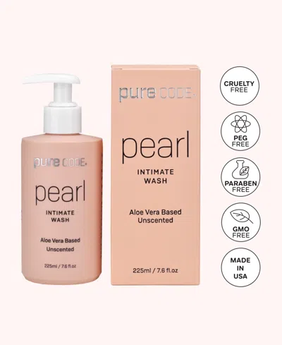 Purecode Pearl Probiotic Aloe Vera-based-unscented Intimate Wash, 225ml/7.6fl.oz In Clear