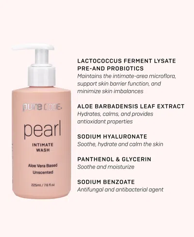 Purecode Pearl Probiotic Aloe Vera-based-unscented Intimate Wash, 225ml/7.6fl.oz In Clear