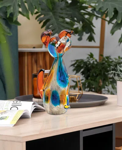 Dale Tiffany Maximo Art Glass Dog Sculpture - 5.5" X 3.5" X 7.75" In Multi