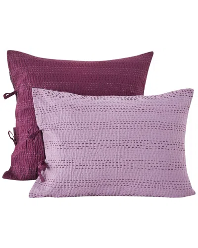 Melange Mélange Home Hand-stitched Reversible Kantha Sham Set