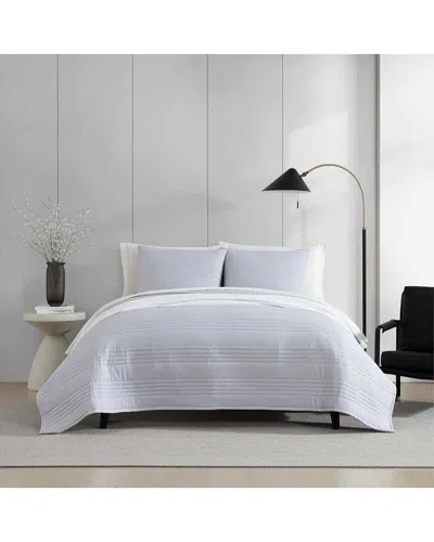 Vera Wang Seersucker Stripe Reversible Quilt Set