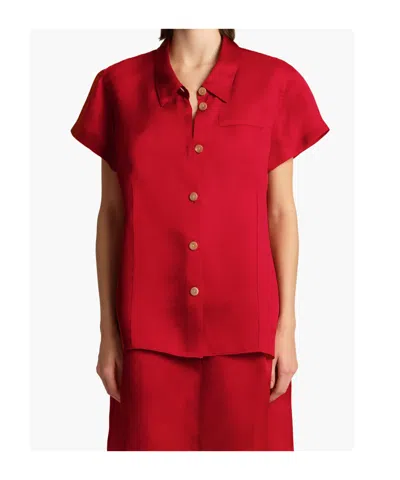 Khaite Keefe Silk Shirt In Red