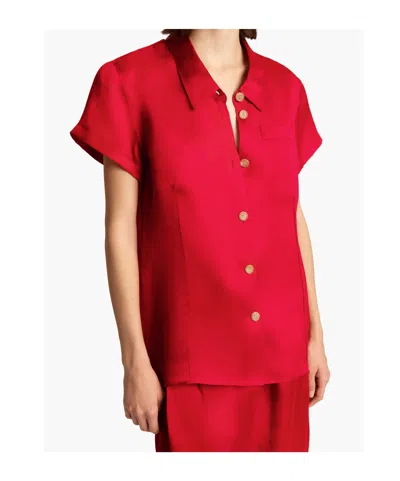 Khaite Keefe Silk Shirt In Red