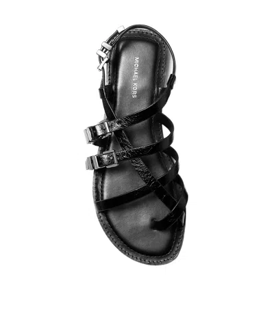 Michael Kors Darrington Black Flat Sandal In Black