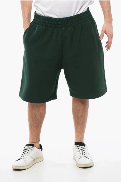 Burberry Cotton Shorts With Edk Patch In Black