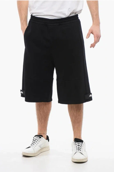 Alexander Mcqueen Brushed Cotton Shorts With Nylon Details