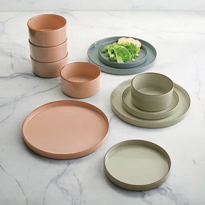 Frontgate Set Of 4 Somerset Melamine Dinnerware In Peach