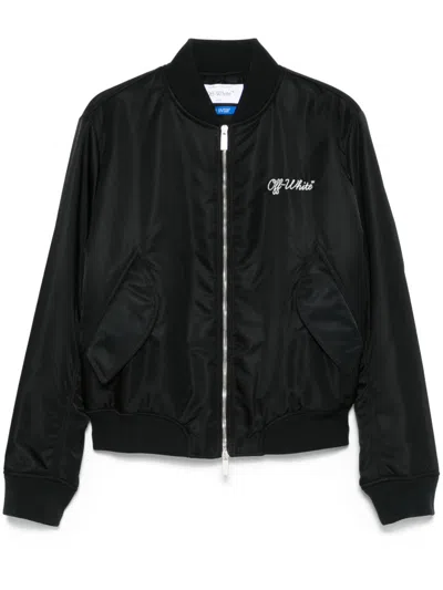 Off-white Arrow Nylon Bomber Jacket In Black