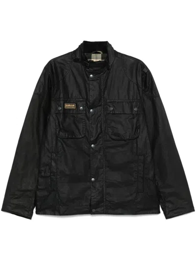 Barbour Marton Wax Jacket In Black