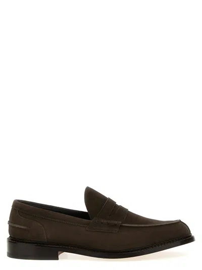 Tricker's Loafers With Round Toe And Penny Strap In Brown
