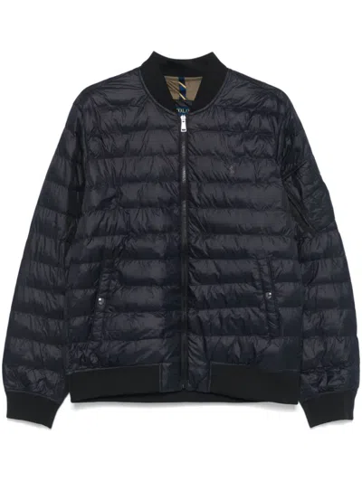 Polo Ralph Lauren Logo-embroidered Quilted Shell Jacket In Black