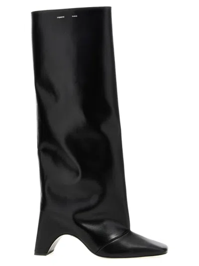 Coperni Leather Boots With Iconic Logo In Black