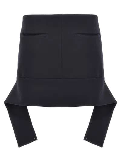 Courrèges Reversed Belt Mini Skirts Blue In Black