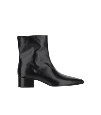 Khaite Andee Leather Ankle Boots In Black