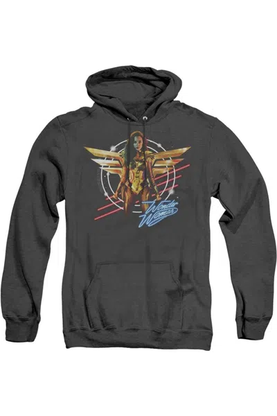 Gildan Wonder Woman 84 Space Poster Adult Heather Hoodie / Hooded Sweatshirt In Black