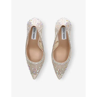 Steve Madden Womens  Encaged Pointed-toe Crystal-embellished Courts In Champagne