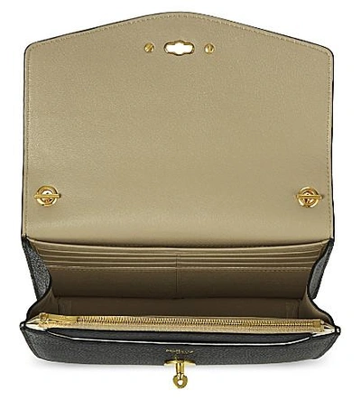Shop Mulberry Postman's Lock Small Leather Clutch In Black