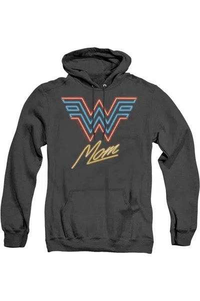 Gildan Wonder Woman 84 Wonder Mom Neon Adult Heather Hoodie / Hooded Sweatshirt In Black