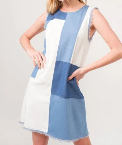 And The Why Colorblock Shift Dress In Blue