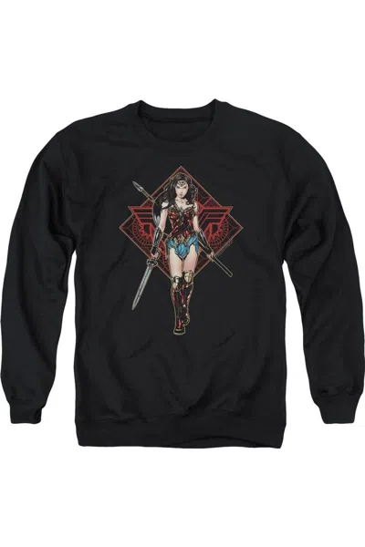 Gildan Wonder Woman Movie Warrior Adult Crewneck Sweatshirt In Black