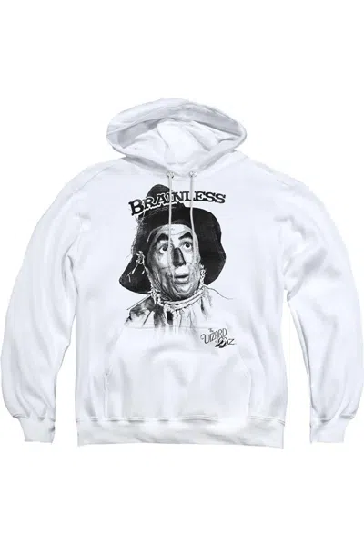 Gildan Wizard Of oz Brainless Adult Pull Over Hoodie / Hooded Sweatshirt In White