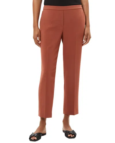 Theory Treeca Linen Blend Crop Pull-on Pants In Brown